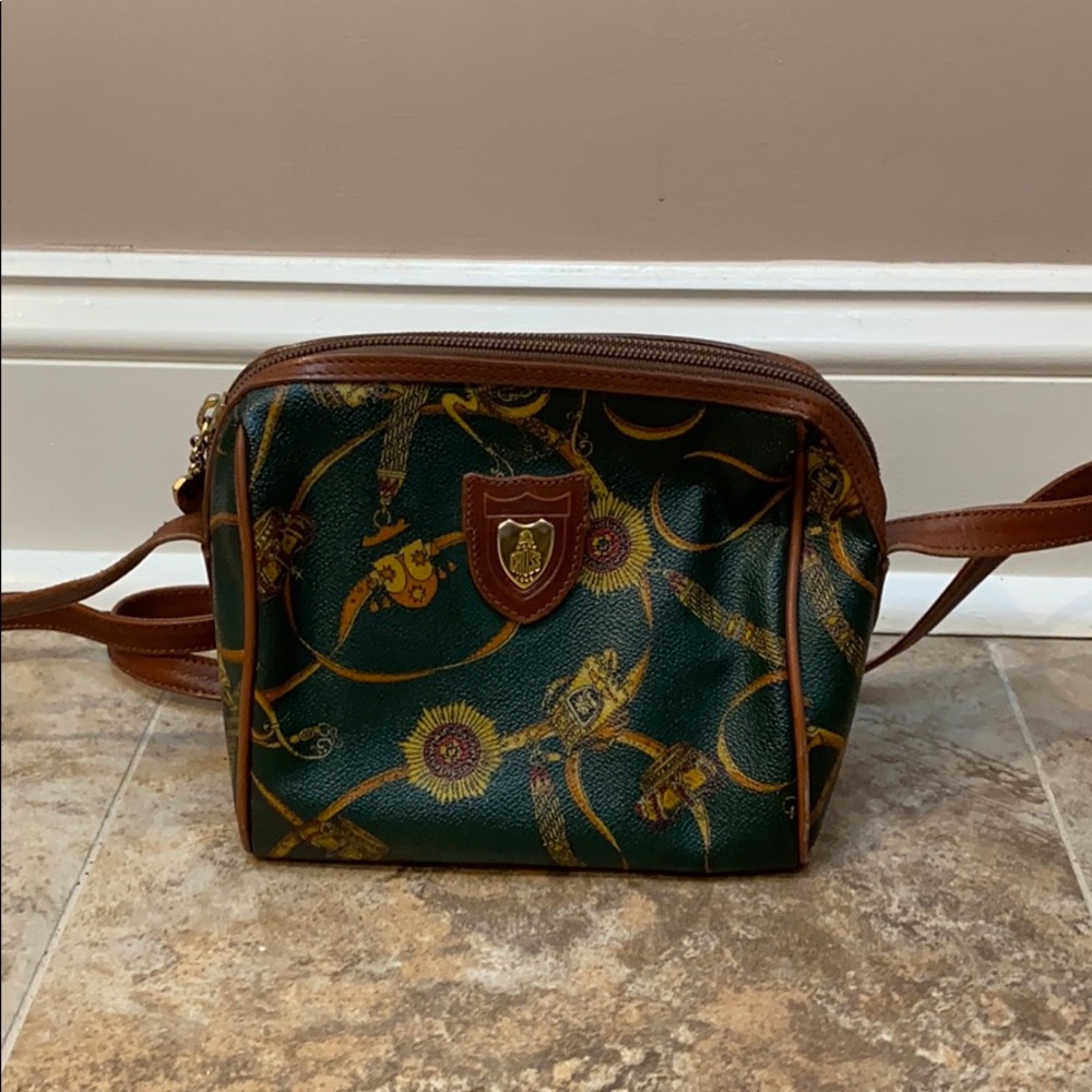 Mark Cross Vintage Equestrian Crossbody Bag Green
